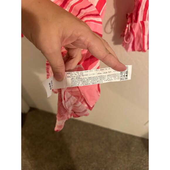 Zara Retro Cutout Linen Psychedelic 70’s Swirl Mini Dress - Picture 9 of 13